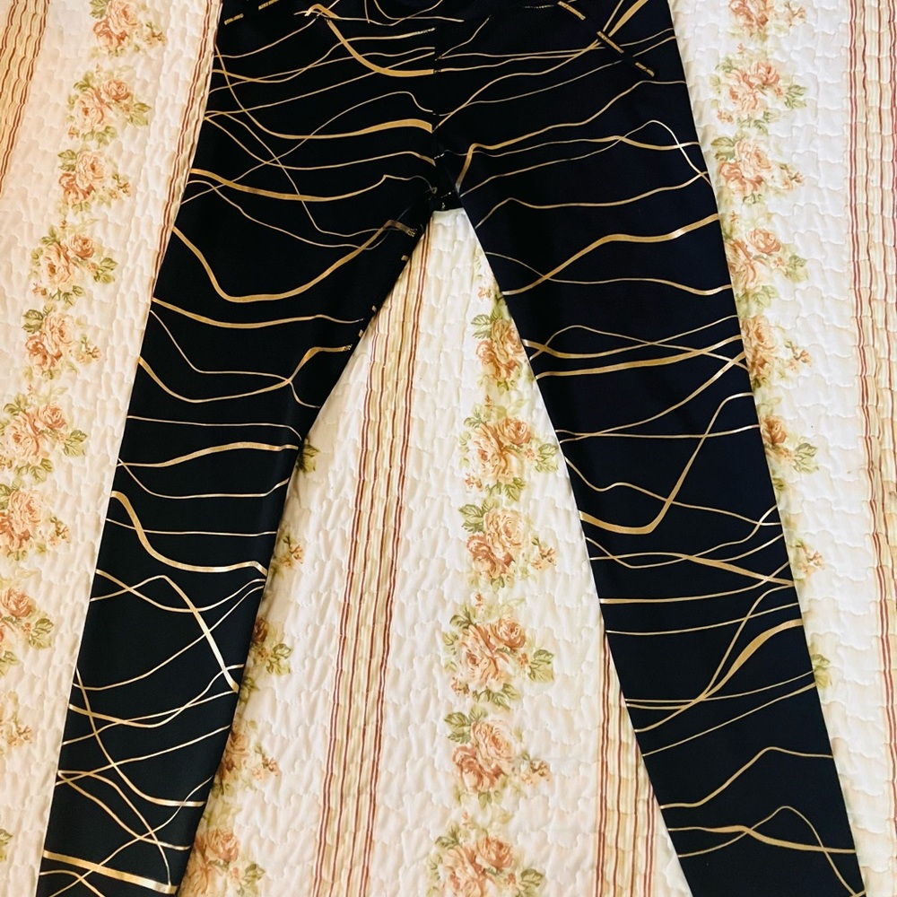 NIKE DRI FIT WOMEN'S RUNNING LEGGINGS BLACK/GOLD